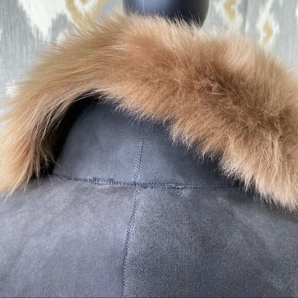 Ralph Lauren Collection Brown & Tan Shearling Contoured Sleeveless Gilet - Picture 4 of 16